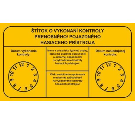 R003 Štítok o vykonaní kontroly prenosného/pojazdného hasiaceho prístroja 105x60 mm