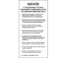 511 Návod k používaniu výťahu riadeného samoobsluhou so zberom smerom dolu 80x160 mm