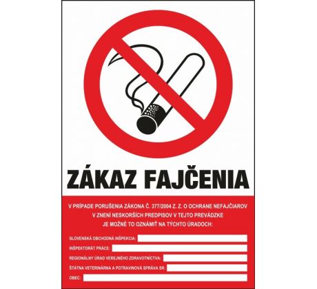 606 Zákaz fajčenia