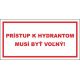 512 Prístup k hydrantom musí byť voľný! 100x200 mm