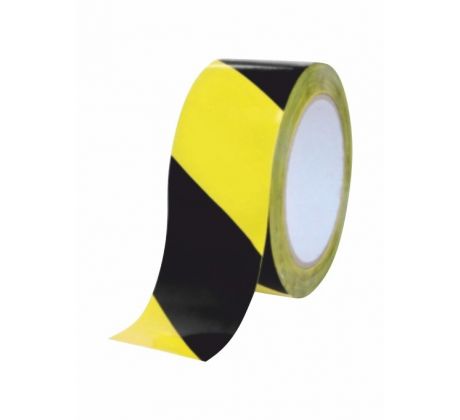 Výstražná páska ľává samolepiaca žlto-čierna 50 mm x 33 m
