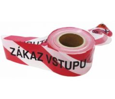 Vytyčovacia páska Zákaz vstupu nelepiaca bielo-červená 250 m