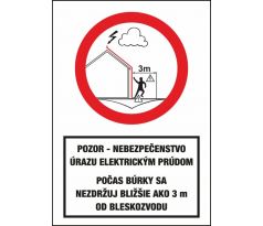 1122A Pozor - nebezpečenstvo úrazu el. prúdom - samolepka 105x150 mm