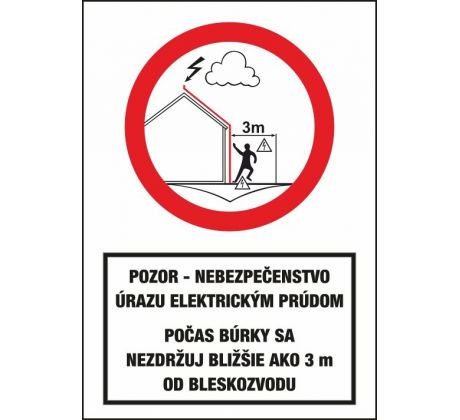 1122B Pozor - nebezpečenstvo úrazu el. prúdom - plast 105x150 mm