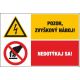 D303 Pozor zvyškový náboj!/Nedotýkaj sa! samolepka/plast 130x131 mm