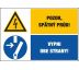 D323 Pozor spätný prúd!/Vypni obe strany! samolepka/plast 130x131 mm
