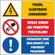 T320 Pozor el. zariadenie/Nehas vodou/Zariad. smie obsluhovať .... samolepka/plast 131x195 mm