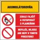 T321 Akumulátorovňa/Zákaz fajčiť/Nefajči, nejedz ani nepi v tomto priestore! samolepka/plast 131x195 mm