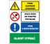 S405 Pozor el. zar./Nehas vodou/Vypni v nebezpeč./Hl. vypínač/Nebezp. výbuchu! samolepka/plast 150x100 mm