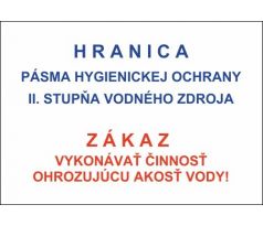 533 Hranica pásma hygien. ochrany II. stupňa vod. zdroja A4 plast hr. 3 mm