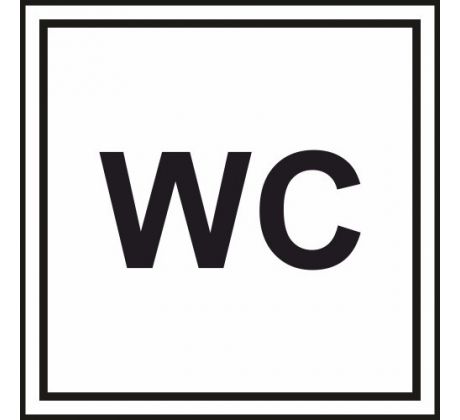 591 WC 100x100 mm samolepka