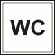 591 WC 100x100 mm samolepka