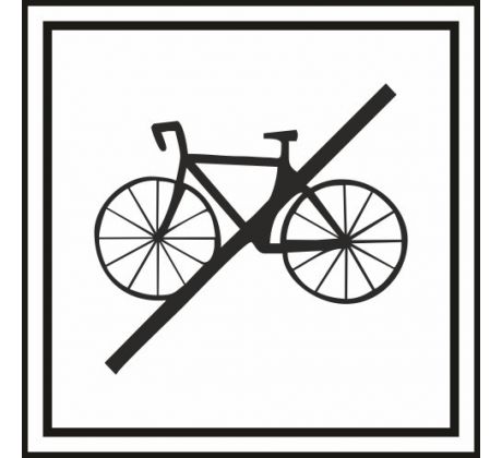 595 Zákaz vstupu s bicyklom 100x100 mm samolepka