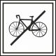 595 Zákaz vstupu s bicyklom 100x100 mm samolepka