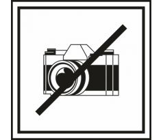 598 Zákaz fotografovania 100x100 mm samolepka