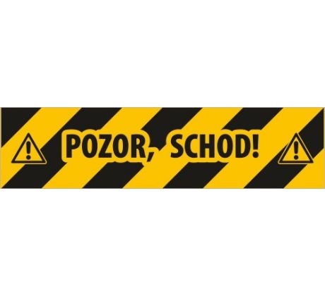 584 Pozor, schod! samolepka s podlahovým laminom 600x150 mm