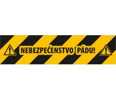587 Nebezpečenstvo pádu! samolepka s podlahovým laminom 600x150 mm