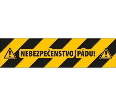 587 Nebezpečenstvo pádu! samolepka s podlahovým laminom 600x150 mm