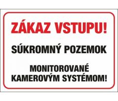 558 Zákaz vstupu! Monitor. kamerovým systémom! A4 plast hr. 3mm