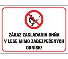 561 Zákaz zakladania ohňa v lese mimo zabezpečených ohnísk! A3 plast hr. 3mm