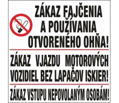 573 Zákaz fajčenia/zákaz vjazdu mot. vozidiel/Zákaz vstupu 450x450 mm plast hr. 3 mm