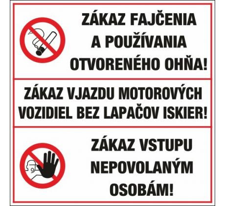 574 Zákaz fajčenia/zákaz vjazdu mot. vozidiel/Zákaz vstupu 900x900 mm plast hr. 3 mm